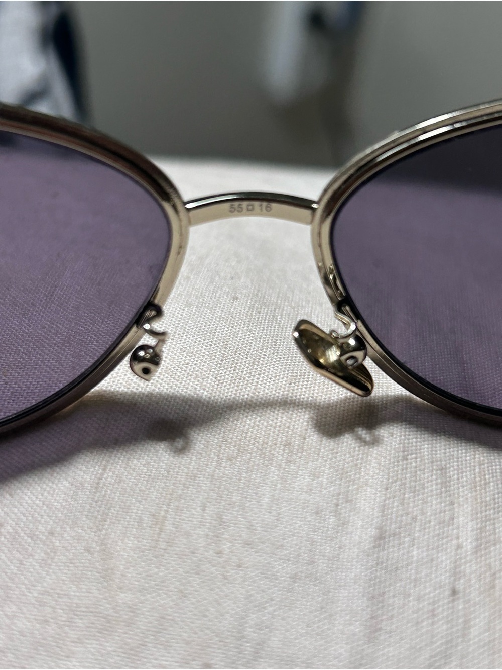 Tory Burch Gold Frame Cat-Eye Sunglasses with Purple Lenses - Picture 6 of 7